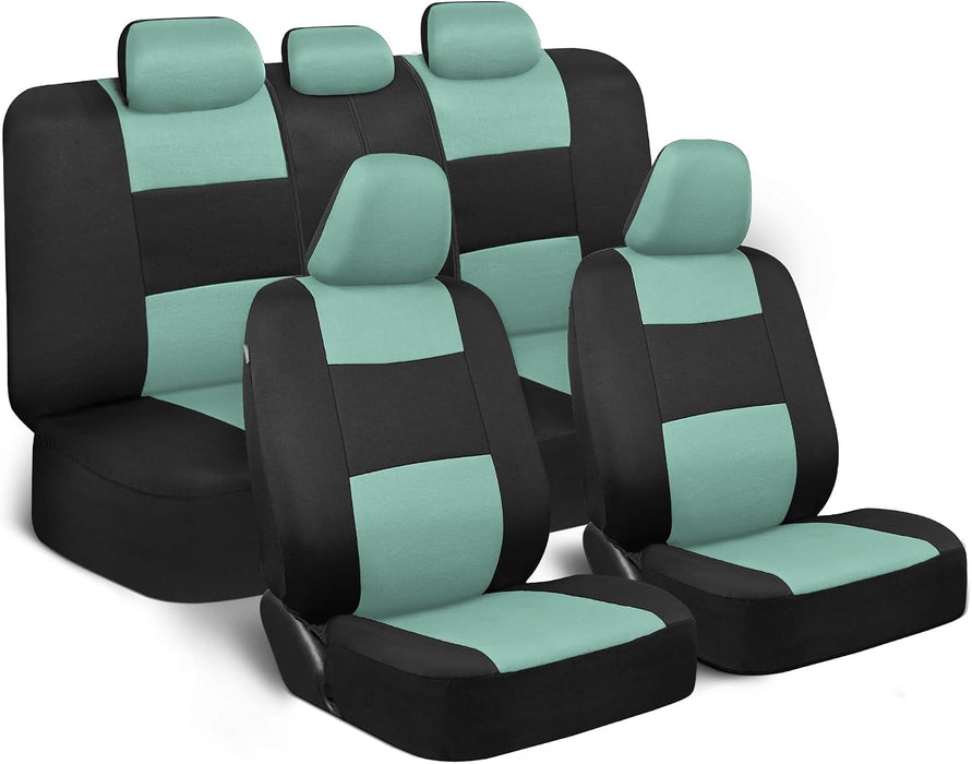 Revamp Your Ride with Our Stylish Red and Black PolyPro Car Seat Covers Full Set – Easy Installation for Front and Rear Seats in Trucks, Vans, and SUVs