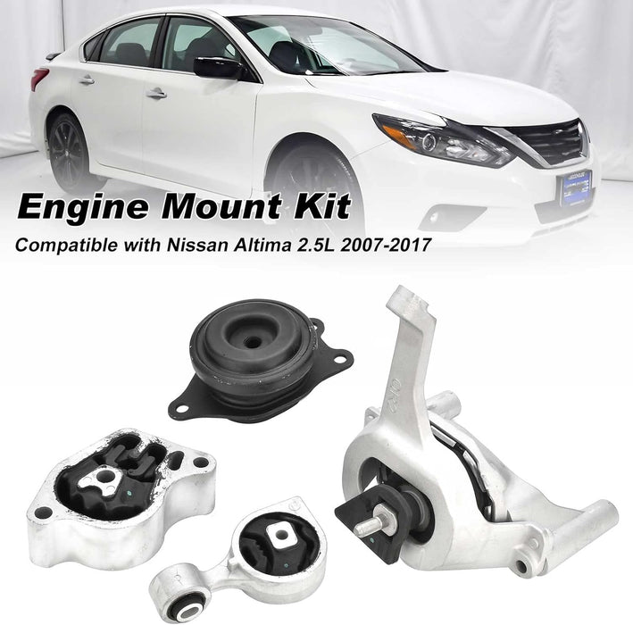 Engine Motor Mount Set Compatible with Nissan Altima 2.5L 2007-2017 Auto Transmission Motor Mount Replace A4350 A4353 A4340 A4339