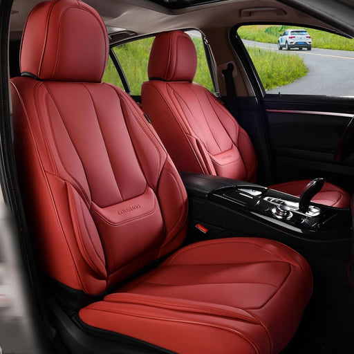 Car Seat Covers Full Set, Seat Covers for Cars, Red Car Seat Covers Front Seats and Back Car Seat Protector Waterproof, Leather Car Seat Cushion Universal Fit for Most Cars Blue