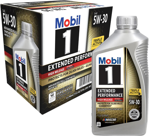 1 Extended Performance High Mileage Full Synthetic Motor Oil 5W-30, 1 Quart (6-Pack)
