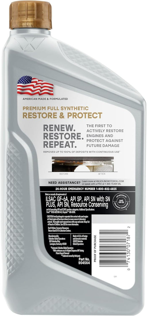 Restore & Protect Full Synthetic 5W-30 Motor Oil 1 QT