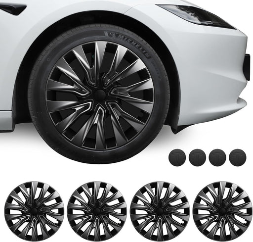 2025 Upgraded Tesla Model 3 Nova Wheel Covers Hubcaps 18 Inch Hub Caps Rim Protectors Cover Replacement Protection for 2024 2025 Model 3 Highland Accessories Silver (Set of 4)