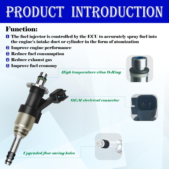 Fuel Injectors Fit for Chevy: Silverado 1500 / Tahoe/Suburban, for GMC: Yukon (& XL) / Sierra 1500, V6 4.3L / V8 5.3L, 2014-2018, OEM # 12668390, FJ1217 (8 Pcs)