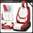 Transform Your Ride with Our Stylish 5-Piece Waterproof Nappa Leather Car Seat Cover Set - Universal Fit in Red & White with Head Pillow