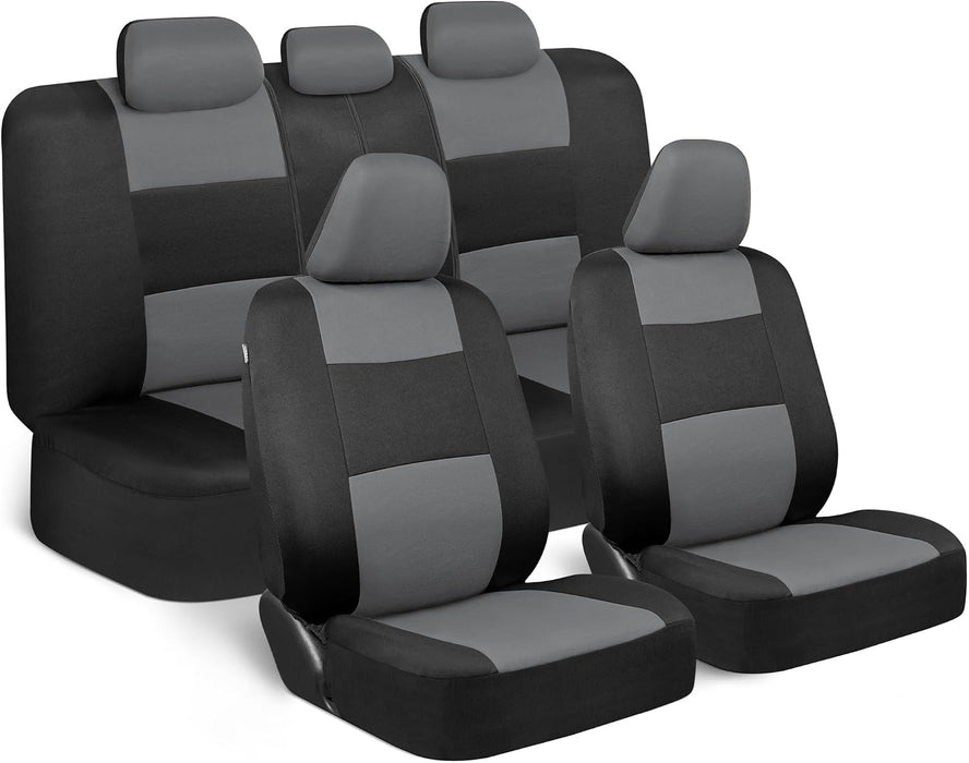 Revamp Your Ride with Our Stylish Red and Black PolyPro Car Seat Covers Full Set – Easy Installation for Front and Rear Seats in Trucks, Vans, and SUVs