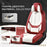 Transform Your Ride with Our Stylish 5-Piece Waterproof Nappa Leather Car Seat Cover Set - Universal Fit in Red & White with Head Pillow
