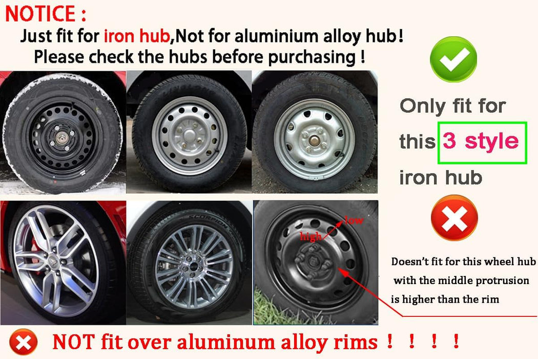 Hubcap Wheel Cover Replacement R16 Hub Caps Universal Wheel Rim Cover ABS Material Exterior Accessories for Car Truck SUV -Set of 4（16-Inch，Red-Black）