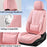 Car Seat Covers Full Set, Seat Covers for Cars, Pink Car Seat Protector Waterproof, Nappa Leather Car Seat Cushion, Car Seat Covers Front Seats and Back Fit for Most Cars
