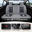  Leather Seat Covers Full Set, 5 Seats Seat Covers for Cars, Waterproof Nappa Leather Car Seat Covers with Head Pillow, Seat Protectors Car Seat Cushion Universal Fit for Most Cars (Gray&Black)