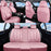 Universal Car Seat Covers Full Set – Waterproof Nappa Leather Seat Covers for Cars, SUVs & Trucks, Luxury Interior Protection with Head Pillows, Pink