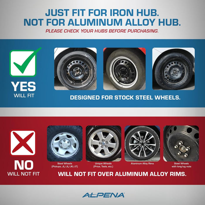 VR Carbon Vehicle Wheel Covers, Premium European-Made Rim Covers with 3-Step Retention System, Durable Hub Caps Fits Most Steel Wheels, Set of 4, 17 Inch