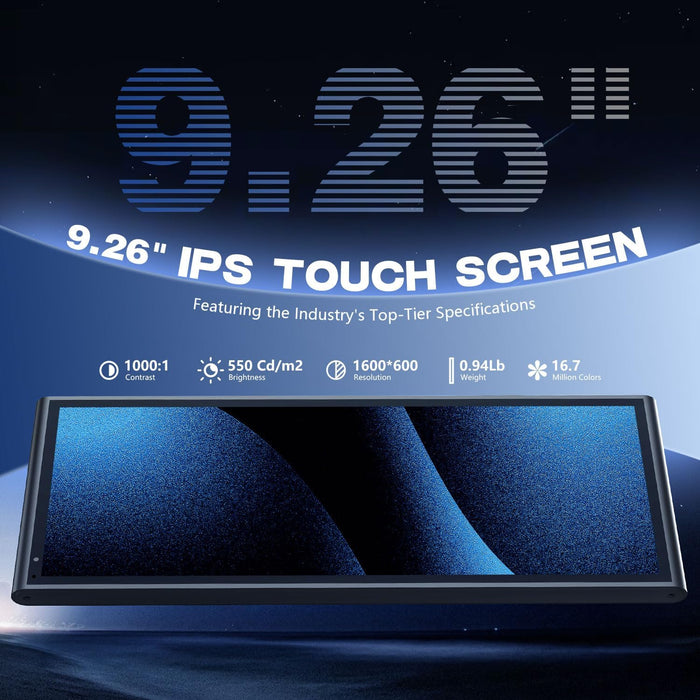 9.26" Carplay Screen for Car, Wireless Portable Car Play Screen for Apple Carplay & Android Auto, OTA Updates, Backup Camera, Bluetooth 5.0, Mirror Link, Voice Control, GPS Navigation, FM
