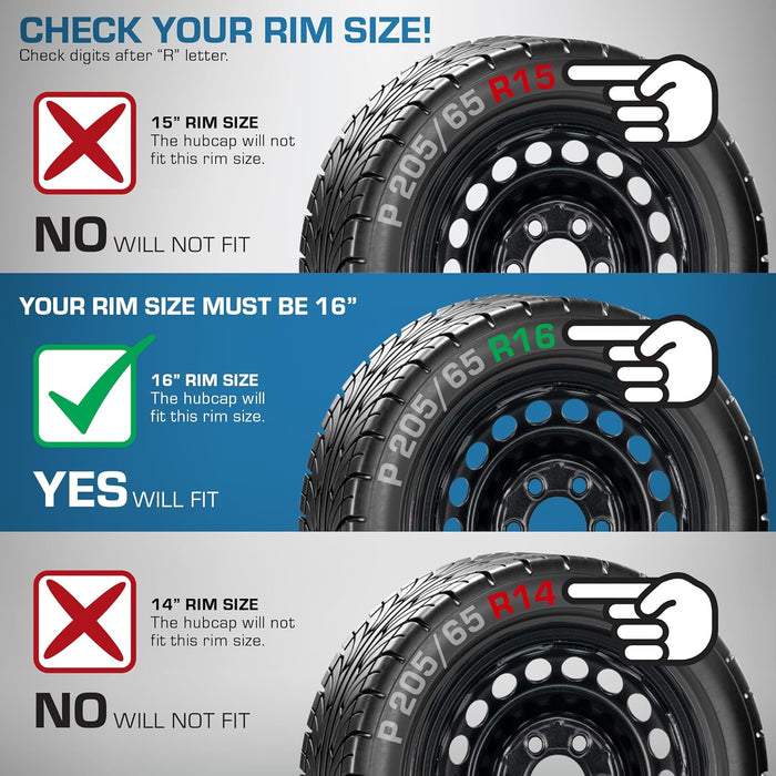 VR Carbon Vehicle Wheel Covers, Premium European-Made Rim Covers with 3-Step Retention System, Durable Hub Caps Fits Most Steel Wheels, Set of 4, 17 Inch