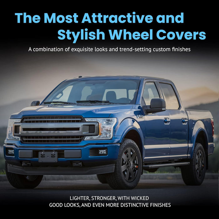 VR Carbon Vehicle Wheel Covers, Premium European-Made Rim Covers with 3-Step Retention System, Durable Hub Caps Fits Most Steel Wheels, Set of 4, 17 Inch