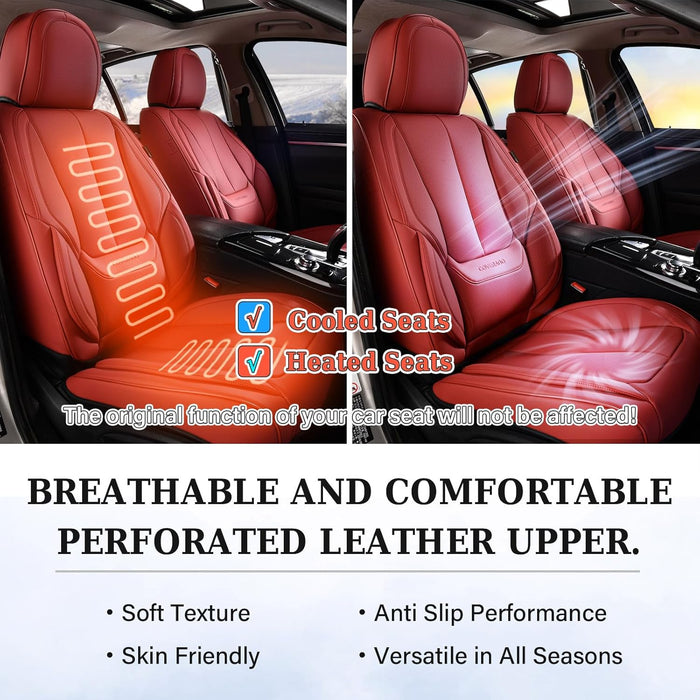 Car Seat Covers Full Set, Seat Covers for Cars, Red Car Seat Covers Front Seats and Back Car Seat Protector Waterproof, Leather Car Seat Cushion Universal Fit for Most Cars Blue