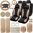 43 Pcs Car Seat Cover Full Set for Women Christmas Fuzzy Car Accessories Fluffy Steering Wheel Cover Front Rear & Belt Handbrake Shift Accessory for Winter (Rose Red)