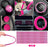 43 Pcs Car Seat Cover Full Set for Women Christmas Fuzzy Car Accessories Fluffy Steering Wheel Cover Front Rear & Belt Handbrake Shift Accessory for Winter (Rose Red)