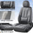 Car Seat Covers Full Set, Seat Covers for Cars, Gray Car Seat Protector Waterproof, Nappa Leather Car Seat Cushion, Car Seat Covers Front Seats and Back Fit for Most Cars