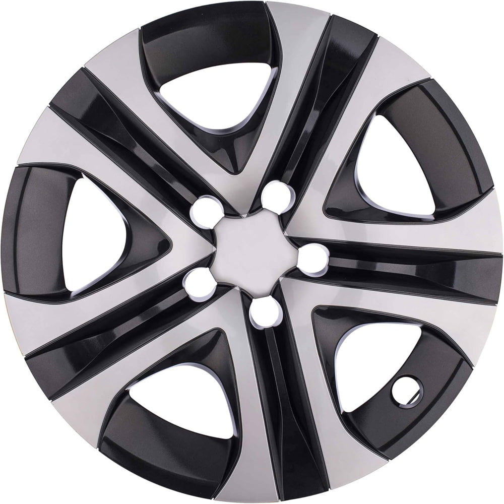 Premium Replica Hubcap Replacement for Toyota Rav4 2013-2018, 17-Inch Wheel Cover, Silver and Black, 1 Piece