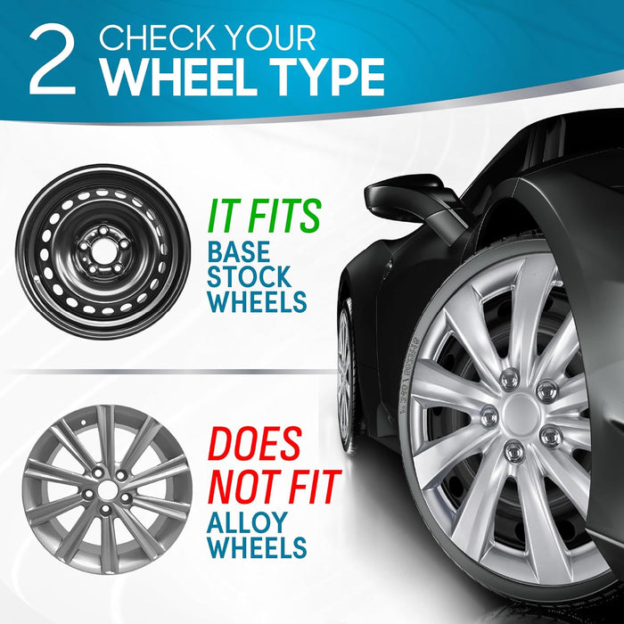 Hubcaps Wheel Covers for Toyota Camry 16 Inch Hubcaps Set of 4, Snap-On Direct OEM Replacement for Toyota Corolla Hubcaps 16 Inch Wheel Covers Impact-Resistant High Durability (Full Set of 4)