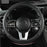 15 Inch Universal Premium PU Leather Steering Wheel Cover, Full Wrap Anti-Slip and Breathable Design for Car, Black