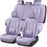 Universal Purple Leather Car Seat Covers Full Set - Waterproof Car Seat Protector Cushion for Front & Back Seats, Fits Most Auto Cars Truck SUV