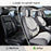 **Universal Waterproof Nappa Leather Car Seat Covers Full Set for 5 Seats – Luxury Seat Protectors with Head Pillows, Airbag Compatible, Universal Fit for Cars, SUVs & Trucks, Gray & White*