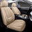 Universal Leather Car Seat Covers Full Set for Cars, SUVs & Trucks – Waterproof Front & Rear Seat Covers, Airbag Compatible, Beige, Fits Most Vehicles