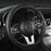 15 Inch Universal Premium PU Leather Steering Wheel Cover, Full Wrap Anti-Slip and Breathable Design for Car, Black