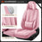 Universal Car Seat Covers Full Set – Waterproof Nappa Leather Seat Covers for Cars, SUVs & Trucks, Luxury Interior Protection with Head Pillows, Pink