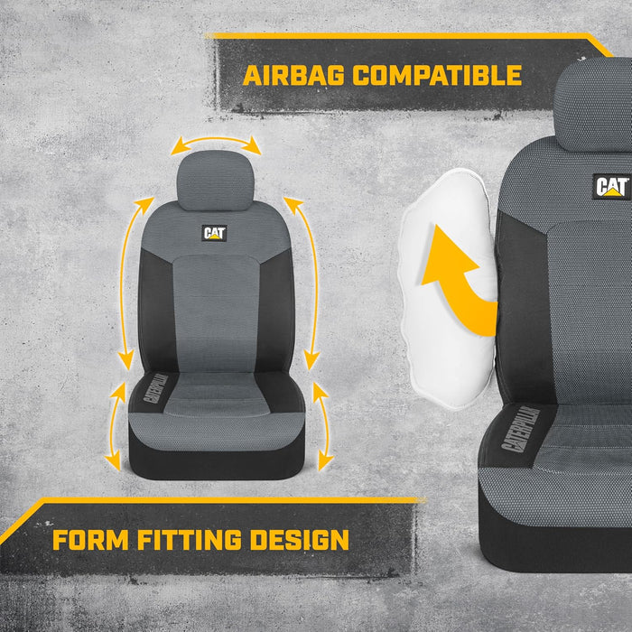 Meshflex Automotive Seat Covers for Cars Trucks and Suvs – Gray Car Seat Covers for Front Seats, Truck Seat Protectors with Comfortable Mesh Back, Set of 2