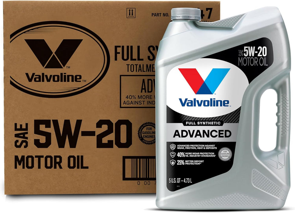 Advanced Full Synthetic SAE 5W-20 Motor Oil 5 QT, Case of 3