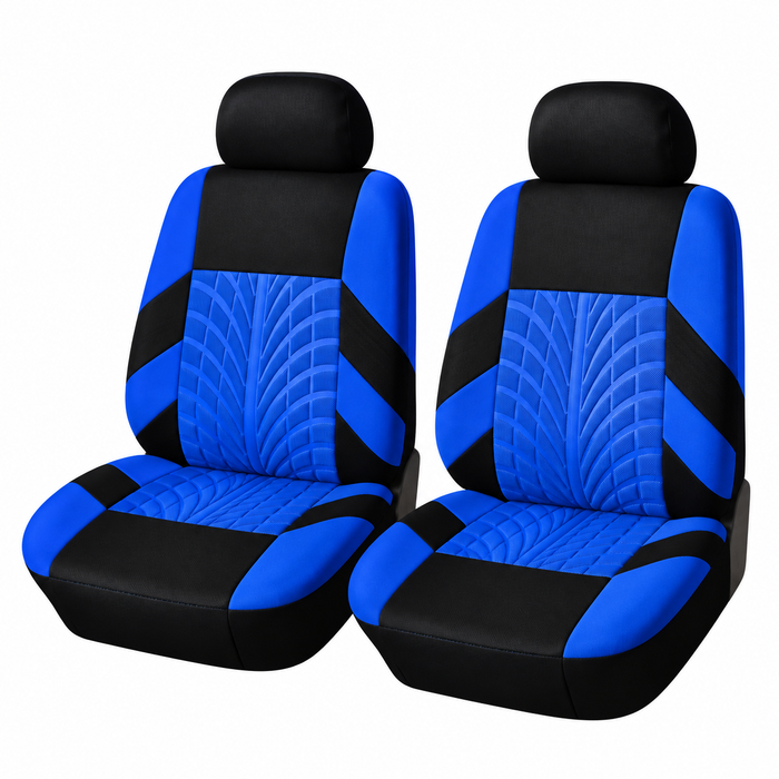 Car Seat Covers for 5 Seats Universal, Fabric Breathable Car Front & Rear Seat Protectors, with Tire Track Details.
