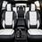 Universal Waterproof Nappa Leather Car Seat Covers Full Set for 5 Seats – Luxury Seat Protectors with Head Pillows, Airbag Compatible, Universal Fit for Cars, SUVs & Trucks, Gray & White*