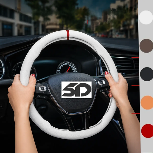 Napa Leather Steering Wheel Cover, Ultra-Thin Breathable Anti-Slip Grip Car Accessories, Toolless Quick-Turns All-Weather Modern Style Noble Black Accessories for Car, Compatible with 2026 New Vehicles