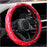 Leather Car Steering Wheel Cover, Studded Bling Diamond Steering Wheel Protector, Universal 14.5-15" Red Car Accessories for Women, Fit Vehicles, Sedans, Suvs, Vans, Trucks