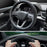 Nappa Premium Leather Car Steering Wheel Cover, Non-Slip, Breathable, Universal 15 Inches (Red Blue Line)