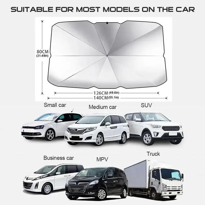 Car Front Windshield Sunshade Multipurpose Glass UV Blocker Heat Reducer Universal Easy Fold anti UV Windshield Sunshade Car Accessories for Automotive Vehicle Protection