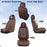 **Universal Waterproof Nappa Leather Car Seat Covers Full Set for 5 Seats – Front & Rear Auto Seat Protectors with Head Pillows, Airbag Compatible, Fits Most Cars, SUVs & Trucks, Brown**