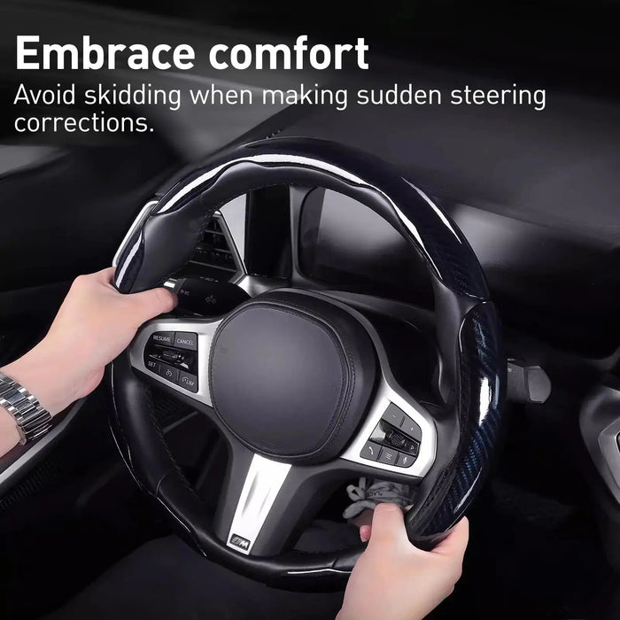 Car Steering Wheel Cover, Non Slip Design Steering Wheel Protector, Universal Car Steering Wheel Cover for 15 Inch, Decor Gadgets, Car Accessories, Men Gifts, Car Essentials, Vehicle, for Racing anti Slip Sport All Season Use