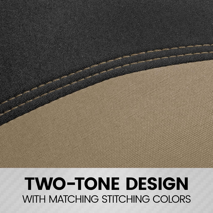 Ultrasleek Beige Seat Covers for Cars Full Set, Two-Tone Front Seat Covers with Matching Back Seat Cover, Stylish Car Seat Protectors with Split Bench Design,