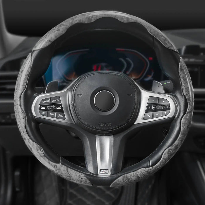 Car Steering Wheel Cover, Non Slip Design Steering Wheel Protector, Universal Car Steering Wheel Cover for 15 Inch, Decor Gadgets, Car Accessories, Men Gifts, Car Essentials, Vehicle, for Racing anti Slip Sport All Season Use