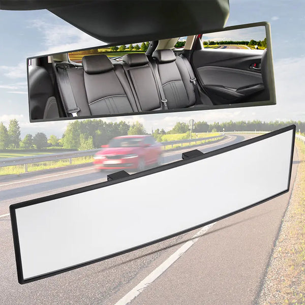 Joytutus 11.81 Inch Universal Panoramic Convex Rearview Mirror, Auto Parts Accessories for Car SUV Trucks, High-Quality Glass, Anti-Fall Design, Reversible for Passengers, Easy Installation, Wider View for Safer Drives, Car Stuff