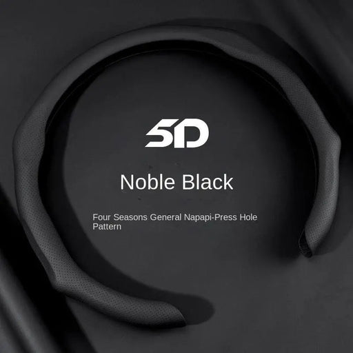 Napa Leather Steering Wheel Cover, Ultra-Thin Breathable Anti-Slip Grip Car Accessories, Toolless Quick-Turns All-Weather Modern Style Noble Black Accessories for Car, Compatible with 2026 New Vehicles