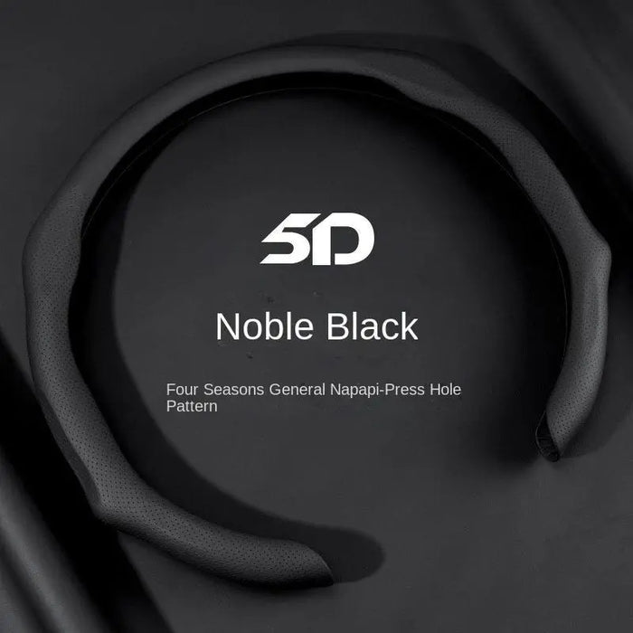 Napa Leather Steering Wheel Cover, Ultra-Thin Breathable Anti-Slip Grip Car Accessories, Toolless Quick-Turns All-Weather Modern Style Noble Black Accessories for Car, Compatible with 2026 New Vehicles