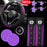 10Pcs Universal Luxury Car Steering Wheel Cover, Shoulder Protector with Daisy Vent Clips - Value-Added Combo Set, Non-Slip Breathable All-Season Interior Decor Gift for Most, Steering Wheel Cover, Steering Wheel Cover for Car