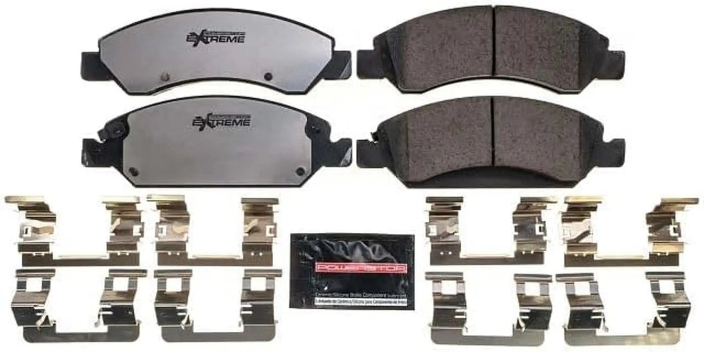 Front Brake Pads for Cadillac Escalade 2008-20 |Chevrolet Silverado 2007-19 |Tahoe 2008-20 - Truck & Tow Carbon-Fiber Ceramic Brake Pads with Installation Hardware, Z36-1363