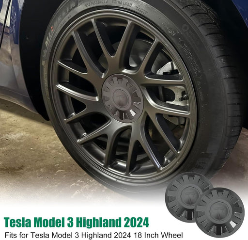 4 Pack Wheel Center Cap for Model 3 2024 Highland Wheel Hub Cover Wheel Center Cap Kit Model 3 Center Replacement Exterior Accessories,Matte Black