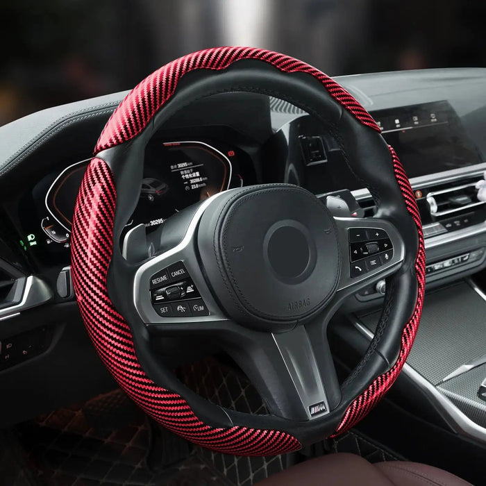 Car Steering Wheel Cover, Non Slip Design Steering Wheel Protector, Universal Car Steering Wheel Cover for 15 Inch, Decor Gadgets, Car Accessories, Men Gifts, Car Essentials, Vehicle, for Racing anti Slip Sport All Season Use