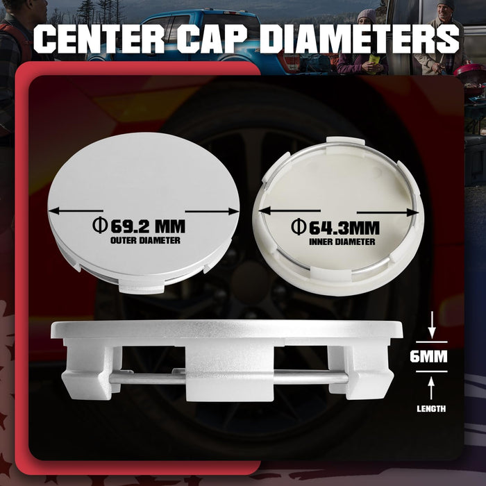 69MM 2.7 Inch Wheel Center Caps for Honda 44732S9AA00 Enkei RPF1 Rim Wheel Center Hub Caps, Pack of 4 Silver